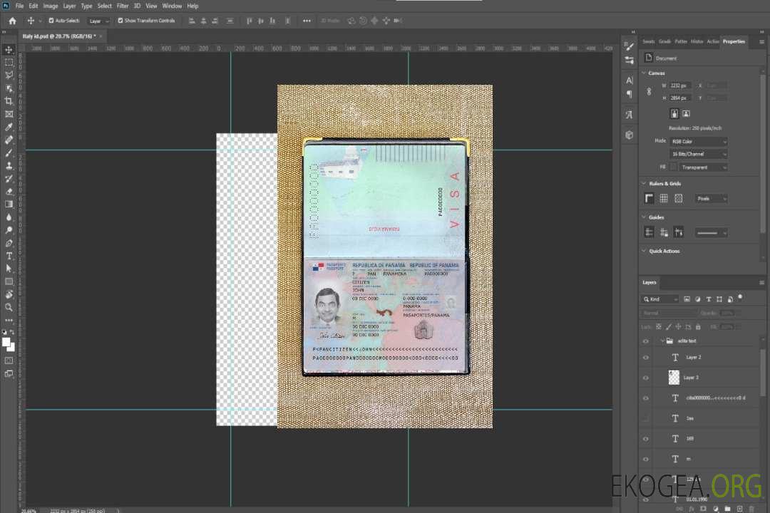 Nouveau photolook du passeport panaméen 2019-présent template